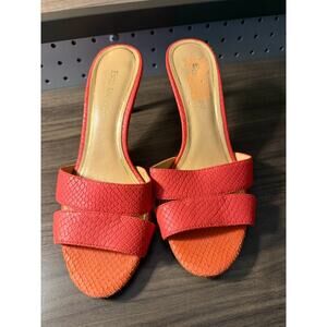 Enzo Angiolini Orange Strappy Slingback Mules Sz. 8.5